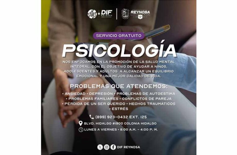 Brinda DIF-Reynosa apoyo psicológico gratuito a familias