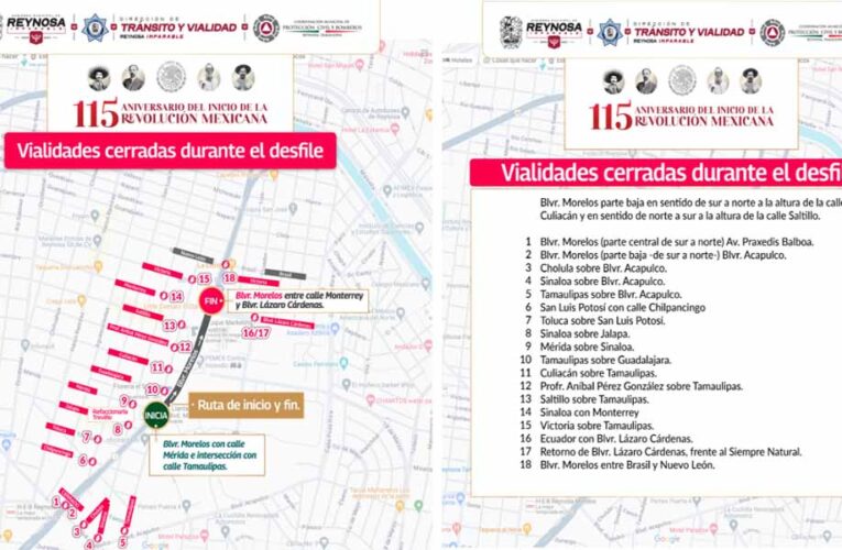Conoce las calles cerradas por el Desfile Conmemorativo de la Revolución Mexicana
