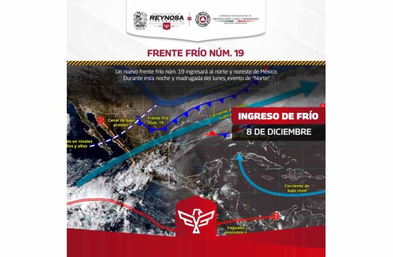 Anuncia PCyB de Reynosa el Frente Frío #19