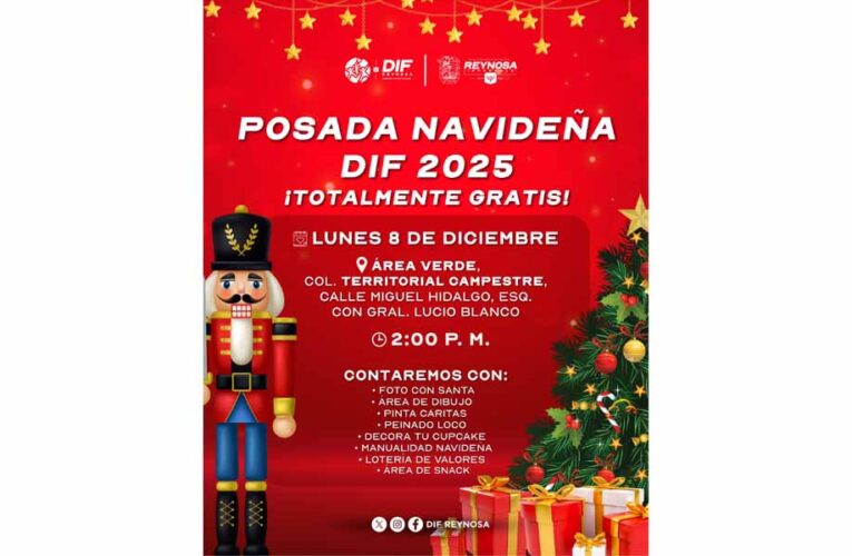 Invita DIF-Reynosa a Posada Navideña en la colonia Territorial Campestre
