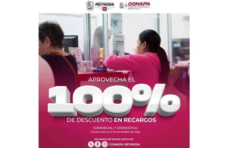 Invita COMAPA a aprovechar últimos días del 100% de descuento en recargos por adeudo