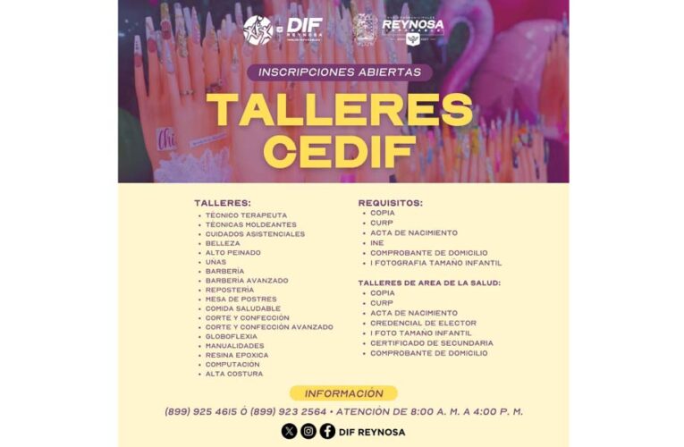 Amplía DIF-Reynosa oportunidades de capacitación a través de CEDIF