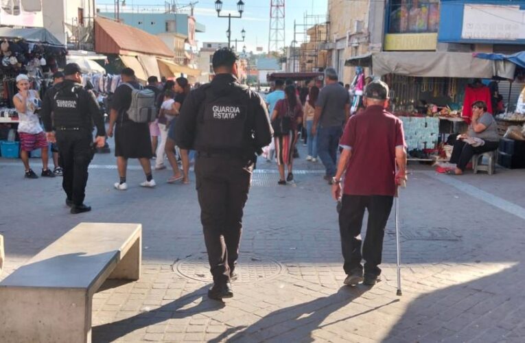 Vigila Guardia Estatal de Proximidad Municipal área peatonal en Reynosa