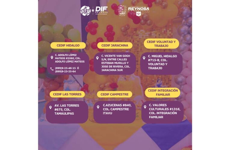 A través de los CEDIF, DIF-Reynosa brinda herramientas de capacitación para las familias