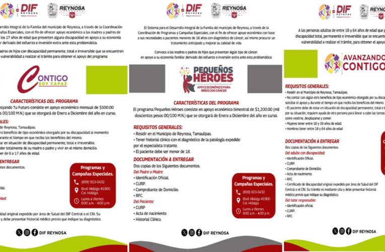 Inicia DIF-Reynosa registro de nuevo ingreso para programas de becas