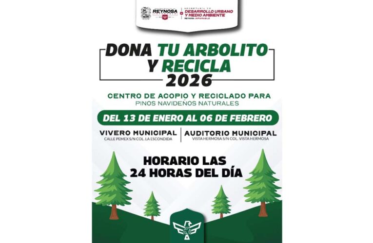 Abrirá Gobierno de Reynosa Centros de Acopio y Reciclado de árboles navideños