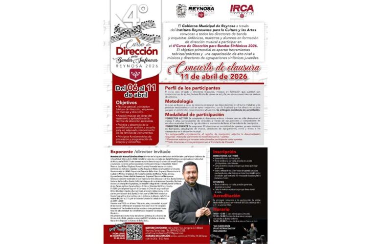 Convoca Gobierno de Carlos Peña Ortiz a participar en el 4o Curso de Dirección para Bandas Sinfónicas