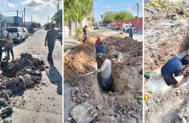 Trabaja COMAPA en la reparación de fugas en distintos puntos de Reynosa