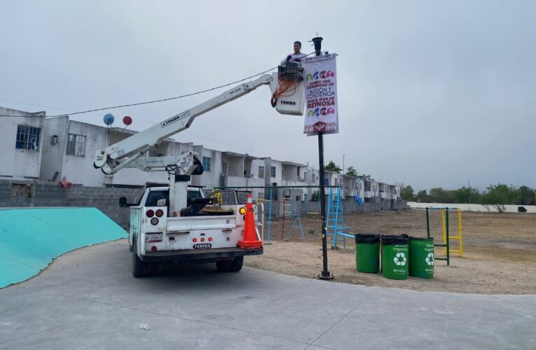 Brilla Reynosa con programa de mantenimiento del Alumbrado Público