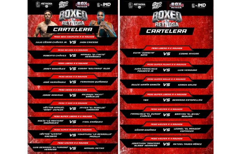 Cartelera completa de peleas del próximo 25 de abril en Reynosa