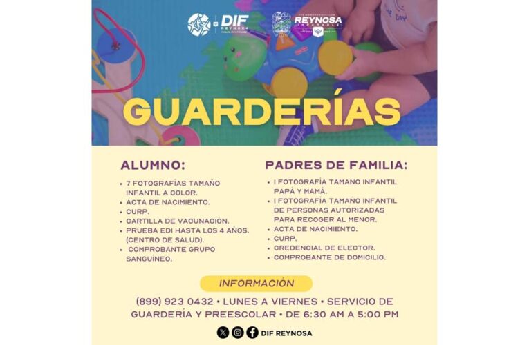 Cuenta DIF-Reynosa con espacios abiertos en guarderías