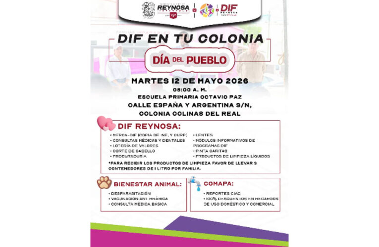 Llevará DIF-Reynosa brigada de servicios gratuitos a la colonia Colinas del Real