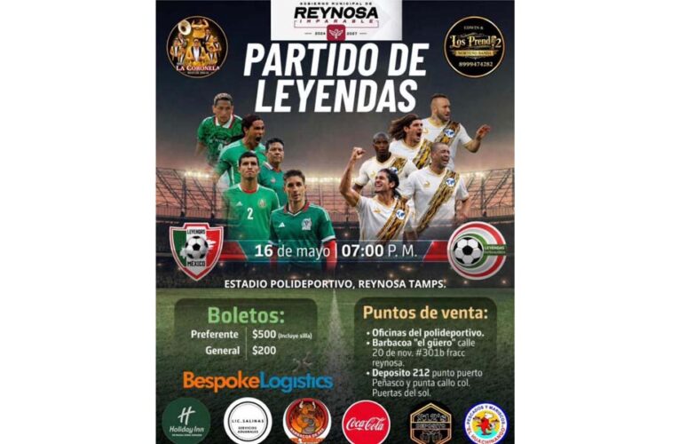 Invita el Gobierno de Reynosa al juego de leyendas en el Polideportivo