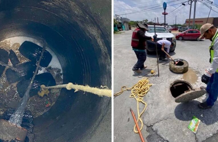 Exhorta COMAPA de Reynosa a evitar tirar basura y llantas en alcantarillas