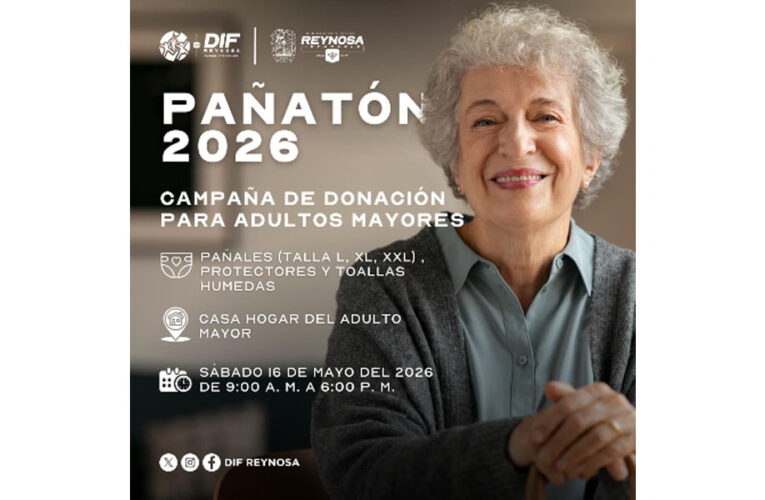 Invita DIF-Reynosa a participar en el Pañatón 2026 en apoyo a adultos mayores