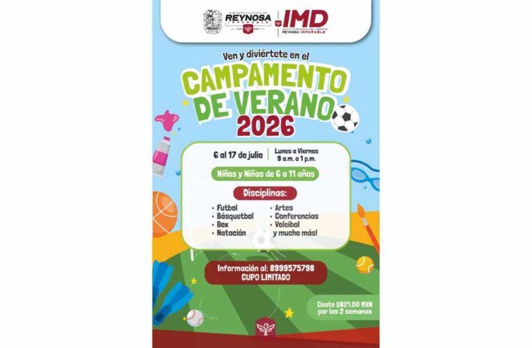 Invita el Gobierno de Reynosa al Campamento de Verano 2026 del Polideportivo