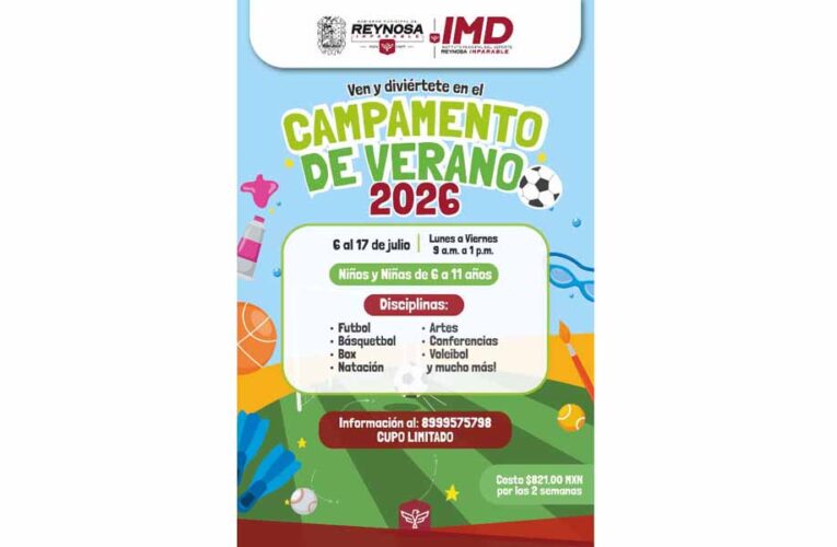 Invita Gobierno de Reynosa a inscribirse en Curso de Verano del Polideportivo