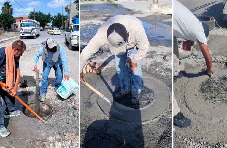 Realizó COMAPA reemplazo y reposición de brocales en distintos sectores de la ciudad