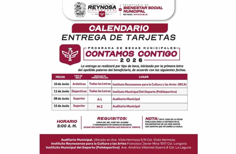 Convoca el Alcalde Carlos Peña Ortiz a beneficiarios del Programa de Becas Municipales Contamos Contigo 2026