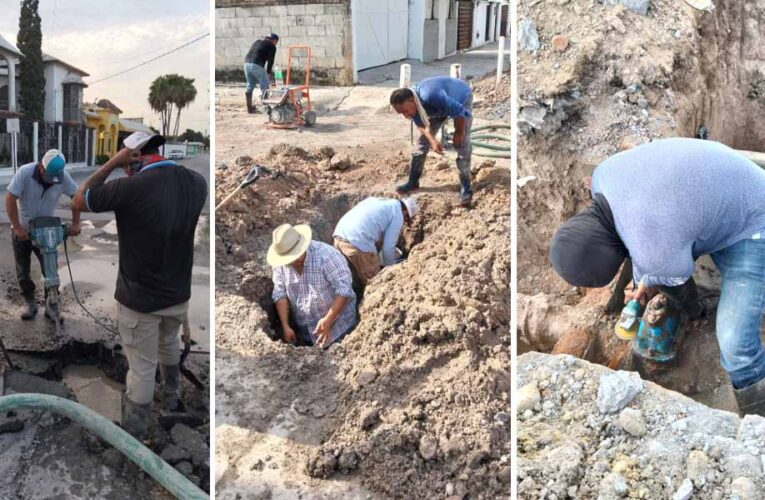 Reparó COMAPA fugas de agua potable en distintos sectores de la ciudad