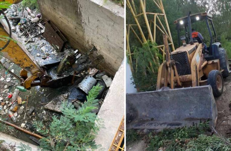 Refuerza COMAPA limpieza de calichera en la colonia La Esperanza