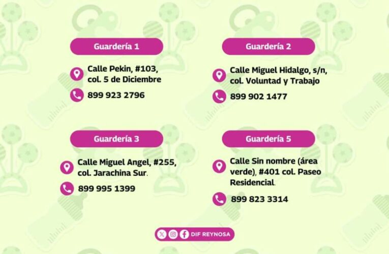 Ofrece DIF-Reynosa atención integral en sus 4 Guarderías