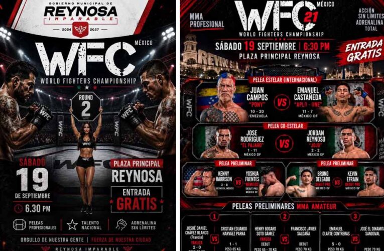 Presentan la cartelera de la WFC World Fighters Championships en Reynosa
