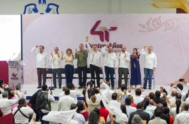 Acompañó Alcalde Carlos Peña Ortiz a Gobernador Américo Villarreal Anaya en encuentro “4 Años Transformando Río Bravo”