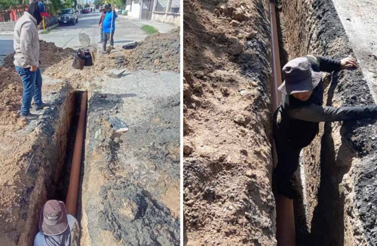 Rehabilita COMAPA red de drenaje sanitario en la colonia García Rojas
