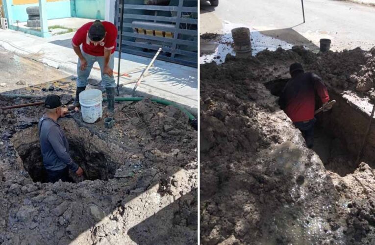 Atiende COMAPA fugas de agua potable en distintos sectores de Reynosa