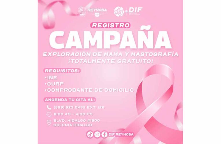 Invita DIF-Reynosa a mujeres a cuidar la salud con exploración y mastografías