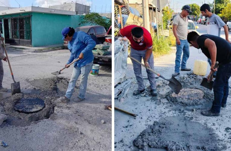 Reemplazó COMAPA brocales en diferentes puntos de la ciudad