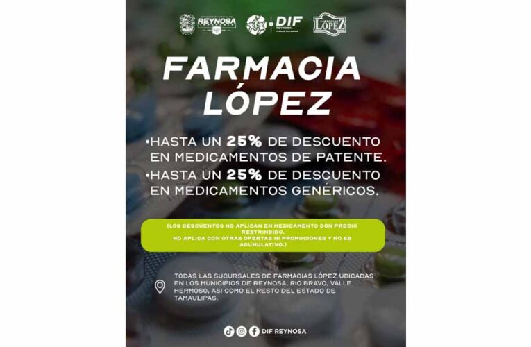 Facilita DIF-Reynosa descuentos en medicamentos mediante convenio