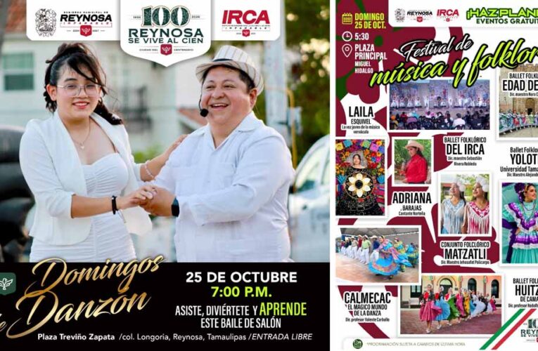Invita Gobierno de Reynosa a eventos culturales gratuitos este domingo 25 de octubre