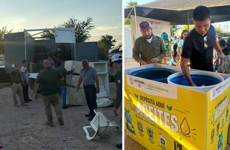 Recolecta Gobierno de Reynosa casi cuatro toneladas de residuos durante las Giras Verdes en Villa Esmeralda