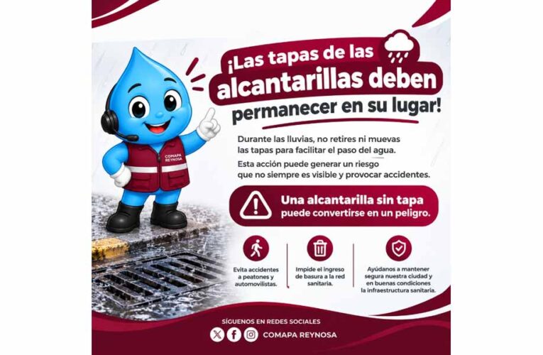 Llama COMAPA a ciudadanía a no retirar tapas de alcantarillas